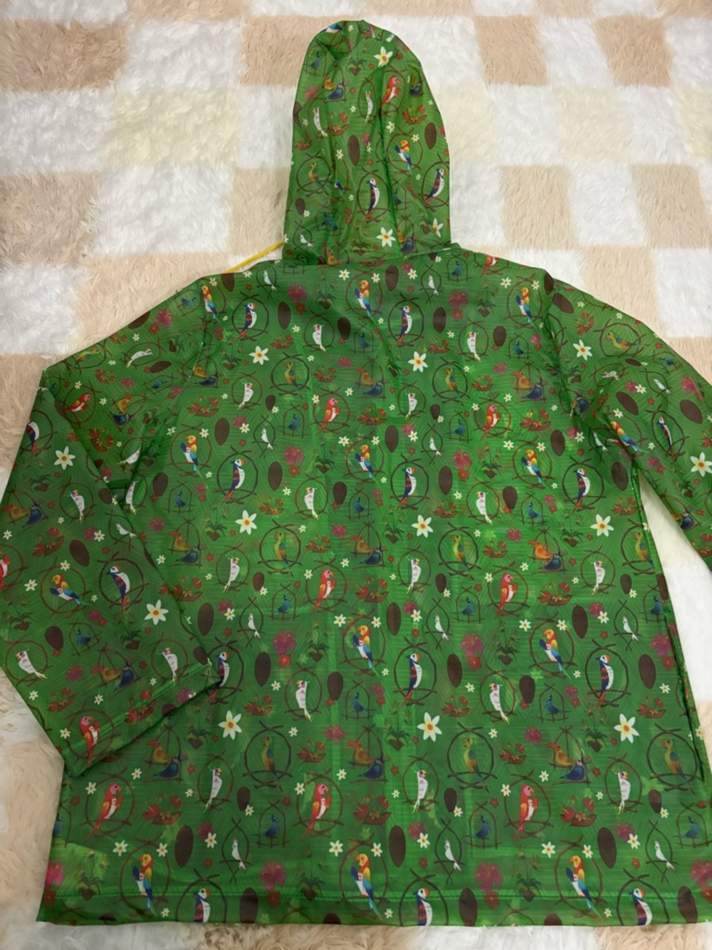 Disney Enchanted Tiki Room Green Hooded Rain Jacket - Picture 8 of 9